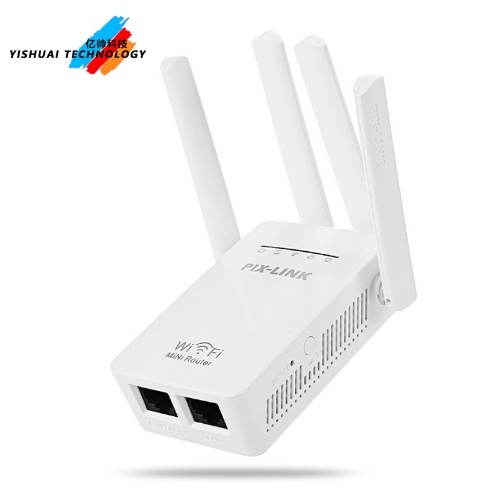 

WiFi Extender 300Mbps Wirelessly Fast Signal Amplifier Wall Plug Internet Booster Wide Range Repeater / AP-Mode 4 High Gain External Antennas