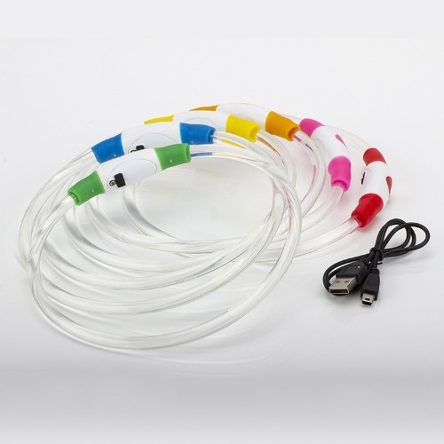

Dog Collar Flashing Necklace USB Charging LED Light for Pet Cuttable Safety 3 Flashing Mode Pet Collar