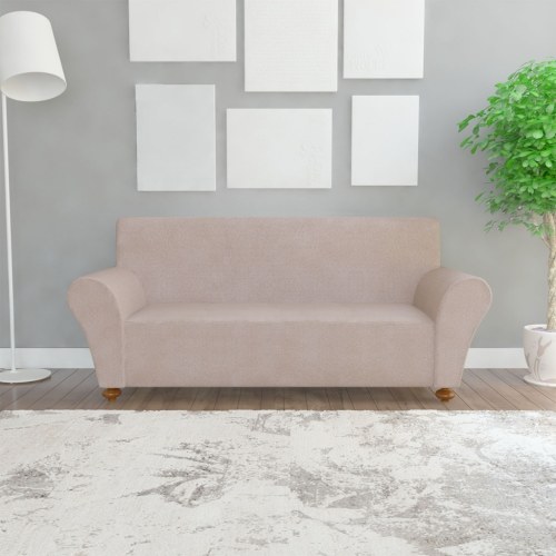 

Sofahusse sofa cover stretch cover Beige polyester jersey