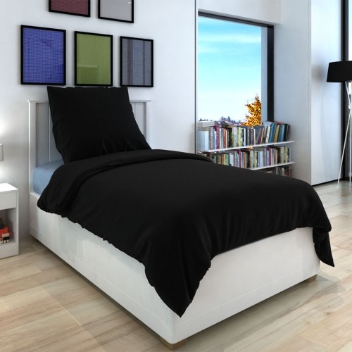

3 шт. Комплект постельного белья Хлопок Черный 240x220 / 80x80 см