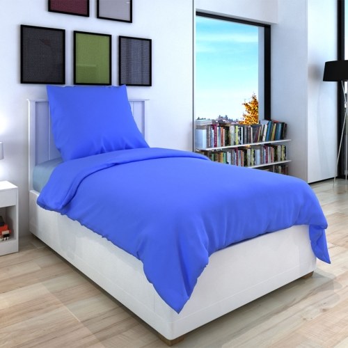

2 pcs. Bedding Set Cotton Blue 155x200 / 80x80 cm