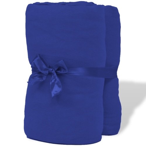 

2x fitted sheets cotton jersey 150 gsm 120x200-130x200cm Blue