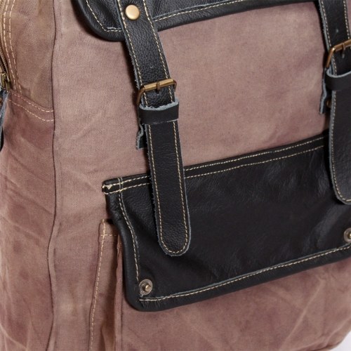 

Backpack canvas and genuine leather brown