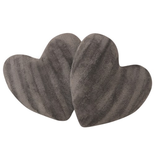 

Cushion in heart shape 2 pieces faux fur gray