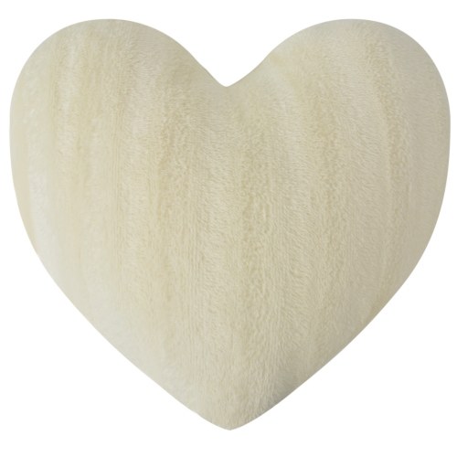 

Cushion in heart shape 2 pieces faux fur cream white