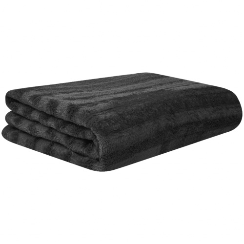

3-pc. Sofa cover and cushion cover set faux fur black