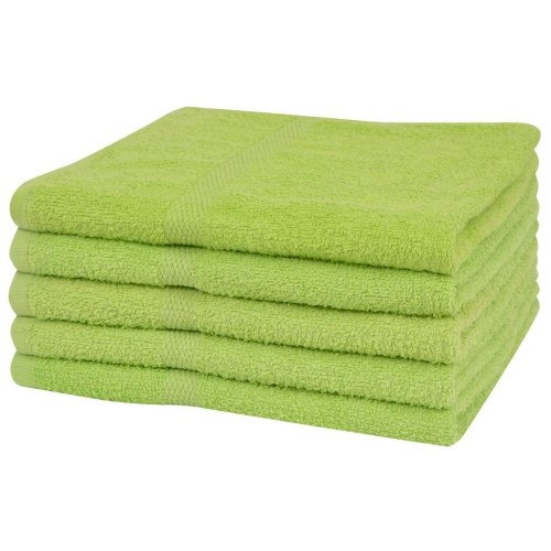  Toalhas de banho 5 peças 100% algodão 360 g / m² 100 x 150 cm verde