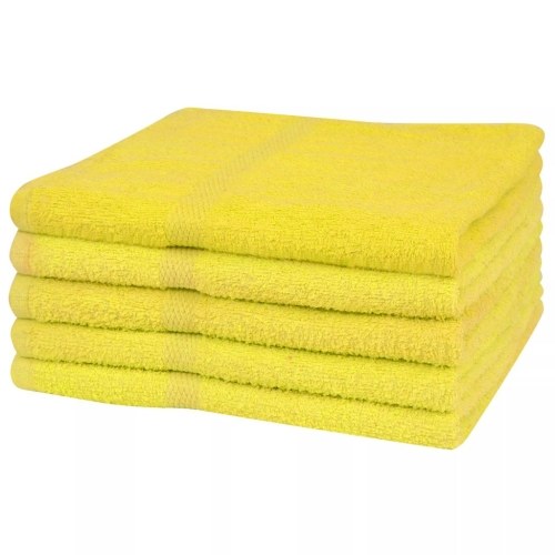  Towels 5 pcs. 100% cotton 360 g / m² 50 x 100 cm yellow