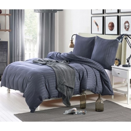 

3-pc. Bedding set cotton satin 200x220 / 60x70 cm anthracite