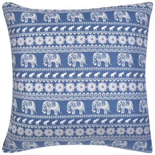 

Sofa cushions 2 pcs. Canvas elephant print Blue 45 x 45 cm