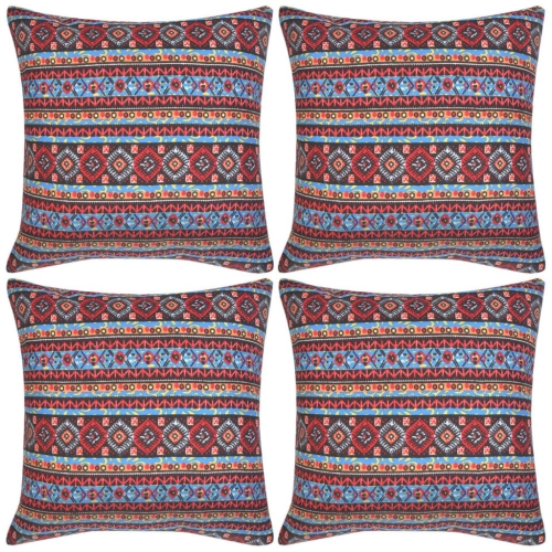

Pillow Covers 4 pcs Canvas Aztec Printed Multicolour 50x50 cm