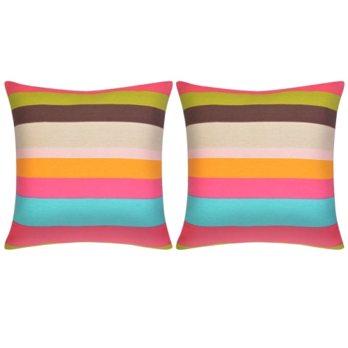 

Pillow Covers 2 pcs Canvas Print with Wide Stripes 80x80 cm