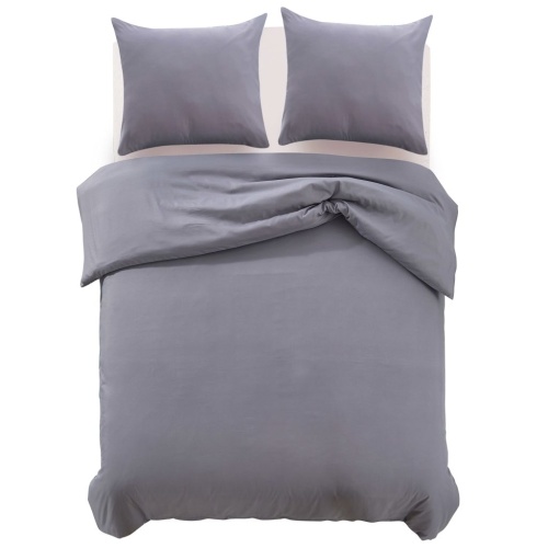 3-pc. Bedding set anthracite 200x220 / 60x70 cm