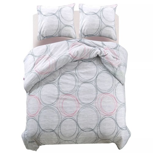 

3-pc. Bedding set circle pattern 200x200 / 80x80 cm