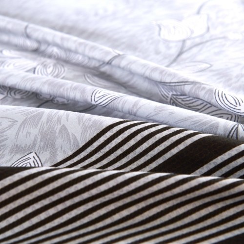 

3-pc. Bedding set stripes floral print 200x220 / 60x70 cm