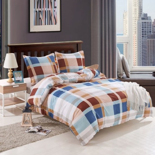 

3-шт. Комплект постельного белья Orange Checkered 200x220 / 60x70 см