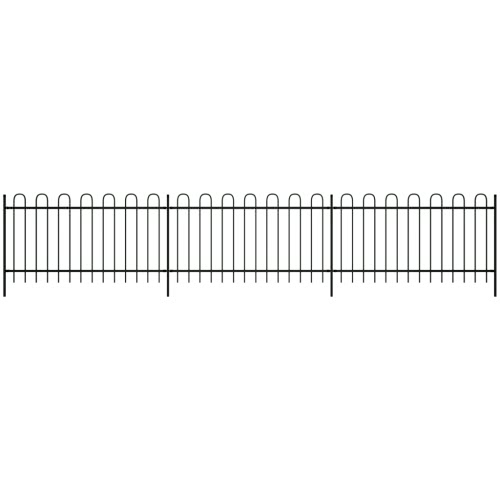 

Ornamental Security Palisade Fence Steel Black Hoop Top 150 cm