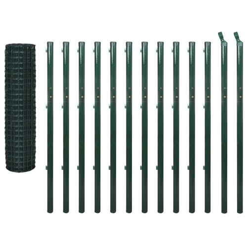 Euro fence set 25 x 1.7 m steel green