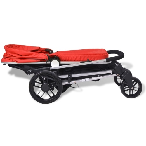 

2-in-1 Baby Stroller/Pram Aluminium Red and Black