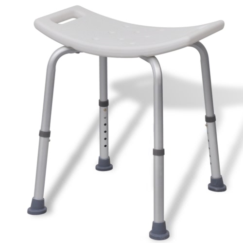 vidaXL Shower Stool Aluminium White