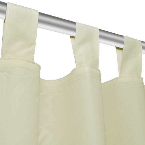 

2 pcs Cream Micro-Satin Curtains with Loops 140 x 175 cm