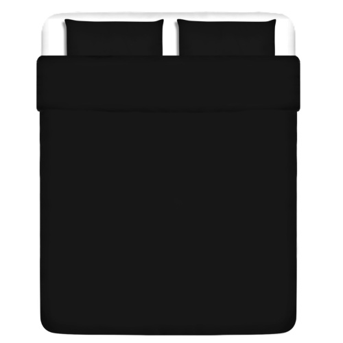 

Three Piece Duvet Cover Set Cotton Black 200x200/60x70 cm