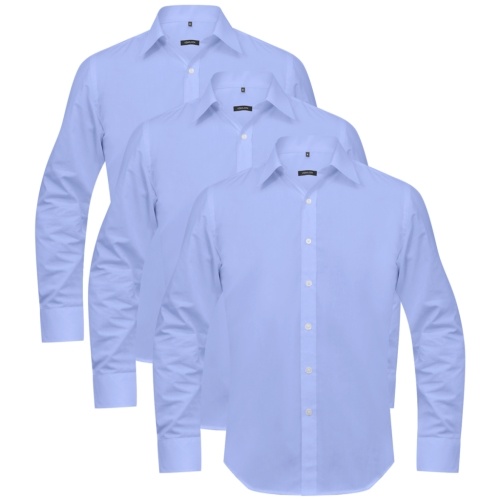 

Men's Business Shirts 3 pcs Size XL Light Blue