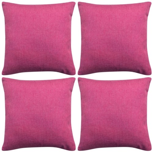 

Cushion Covers 4 pcs Linen-look Pink 80x80 cm