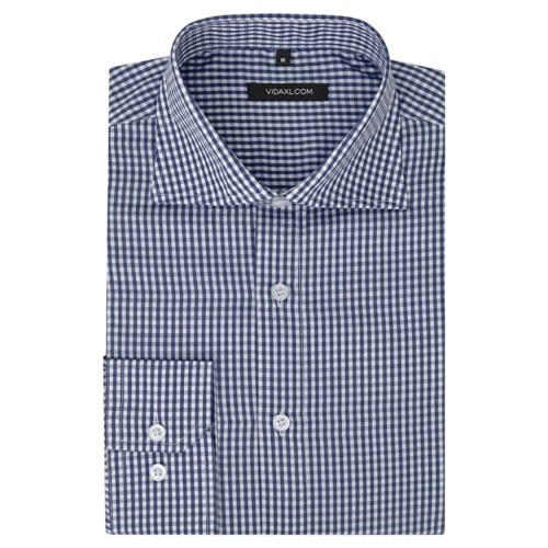 

Men's Business Shirt White and Navy Check Size S