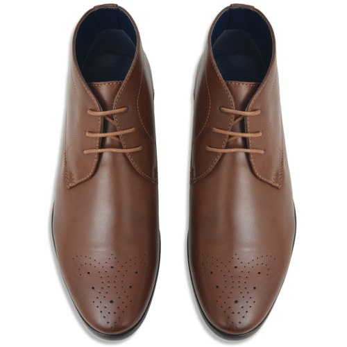 

Men's Lace-Up Ankle Boots Brown Size 45 PU Leather