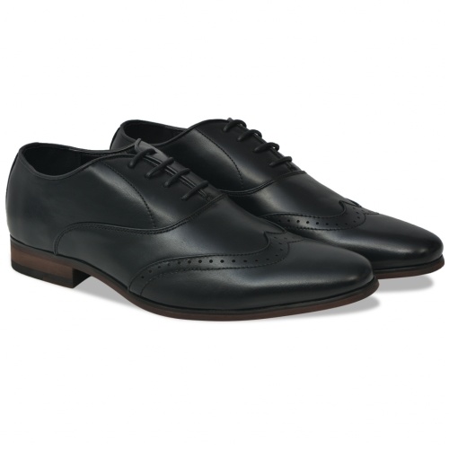 

Men's Lace-Up Brogues Black Size 45 PU Leather