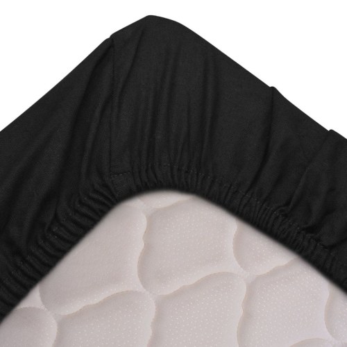 

Fitted Sheets 2 pcs 90x200 cm Cotton Black