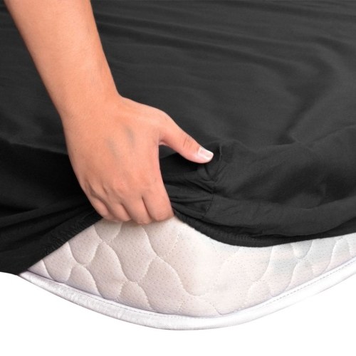 

Fitted Sheets 2 pcs 160x200 cm Cotton Black