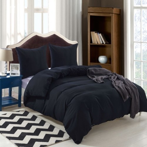 

Two Piece Duvet Cover Set Black 155x200/80x80 cm