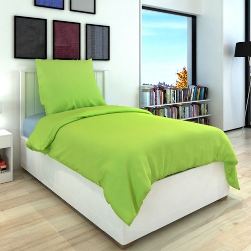 

Three cotton duvet cover parts Green 200x200 / 80x80 cm