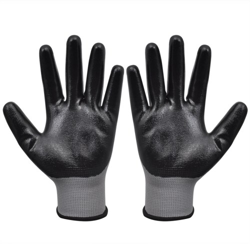 

working nitrile gloves 24 Pairs and Black Grey size 10 / XL