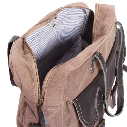 

Handbag Canvas and Genuine Leather Brown