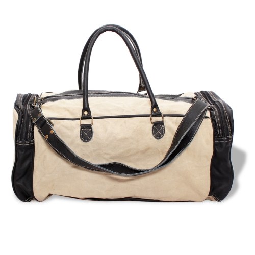  Weekend bag Canvas and genuine leather Beige