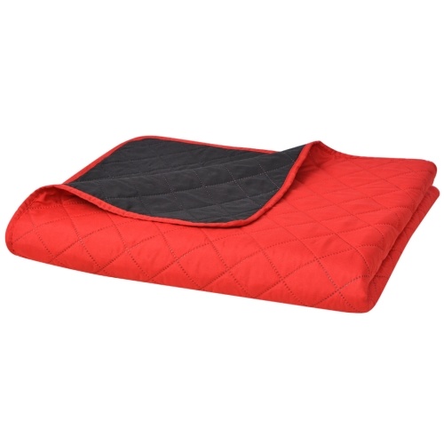 

Quilted double-sided bedspread Red and black 220 x 240 cm