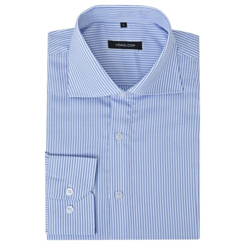 

Men's Shirt White and Blue Striped Size XL