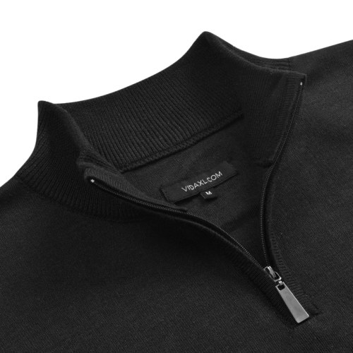 

Men's Zip Sweater Black Size XL