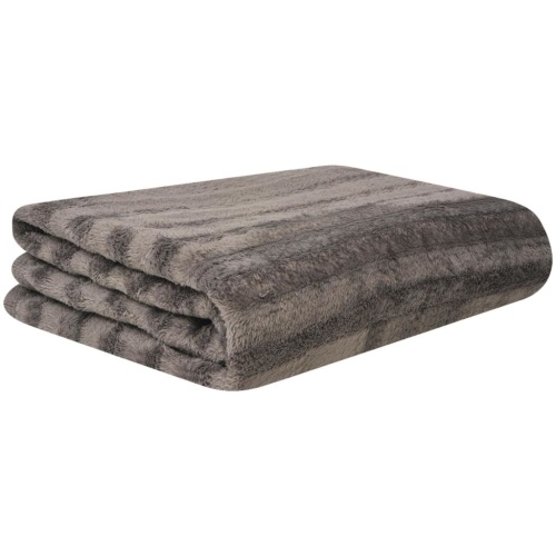 

Gray Faux Fur Blanket 100 x 150 cm