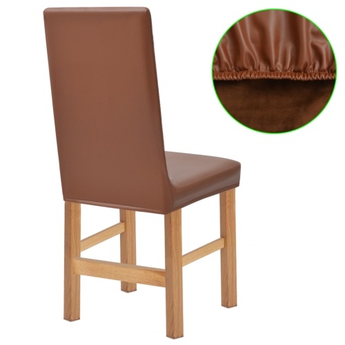 

Stretchable chair covers 4 pieces Faux suede Brown