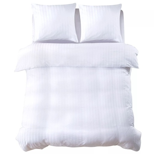 

Quilt cover 3 pcs Satin cotton White 240x220 / 80x80cm