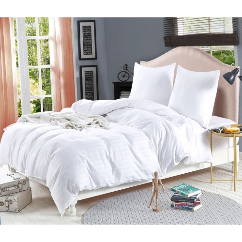 

Quilt cover 2 pcs Satin cotton White 140x220 / 60x70 cm