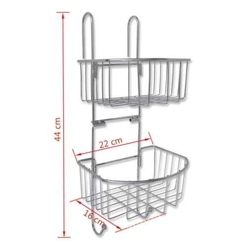 

2-Piece Metal Two-Tier Shower Shelves