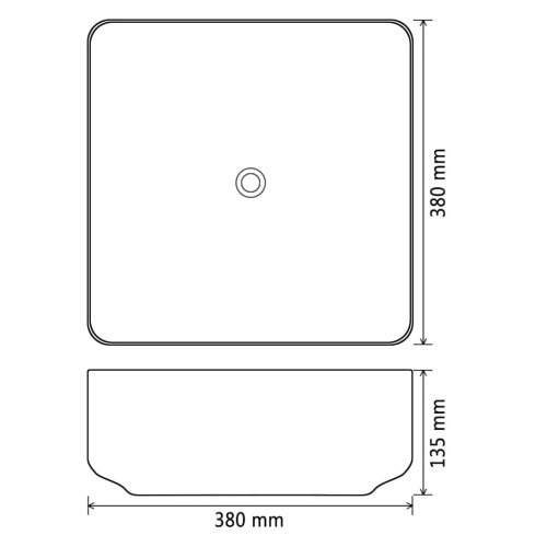 

Ceramic square washbasin White 38x38x13,5 cm