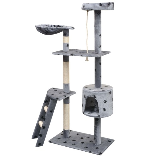 Cat tree and scratching post Sisal 150 cm Footprints Gray