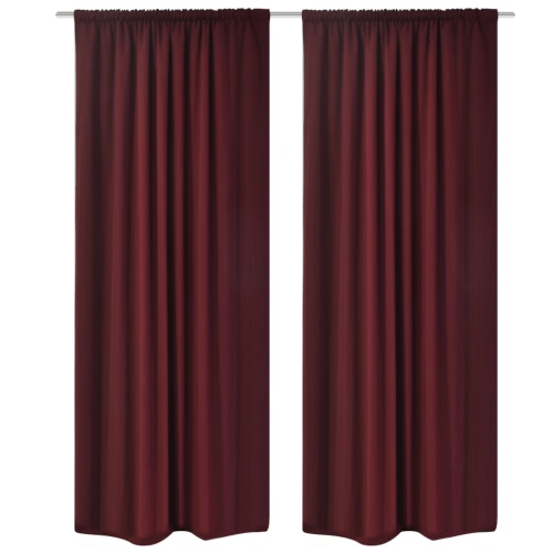 

2 pcs Bordeaux Energy-saving Blackout Curtains Double Layer 55" x 96"
