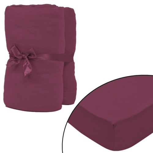 

хлопок листов комплект 2 шт 150 г / ㎡ бордовый 120x200-130x200cm